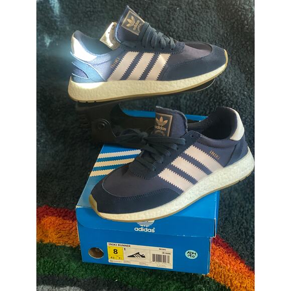 Adidas Iniki Boost 'Collegiate Navy' m8 w9.5 - Picture 1 of 9